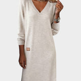 Claire — Soft V-Neck Midi Dress