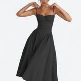 Nora — Strapless Midi Dress with a Corset Top