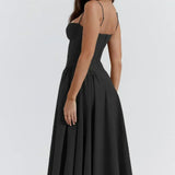 Nora — Strapless Midi Dress with a Corset Top