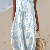 Clara — Boho Midi Dress with a Painterly Print