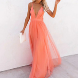 Layla — Coral Maxi Dress