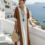 Fern — Maxi Dress with Short Sleeves in a Two-Tone Finish
