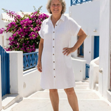 Eloise — Short-Sleeve Midi Dress with a Front Pocket