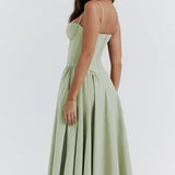 Nora — Strapless Midi Dress with a Corset Top