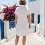 Eloise — Short-Sleeve Midi Dress with a Front Pocket