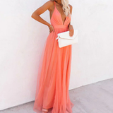 Layla — Coral Maxi Dress