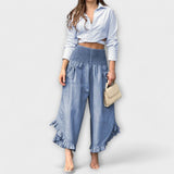 Jaya - Loose Linen Trousers with Stylish Creases