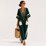 Noor — Green Ethnic-Print Kaftan
