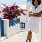 Eloise — Short-Sleeve Midi Dress with a Front Pocket
