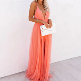 Layla — Coral Maxi Dress