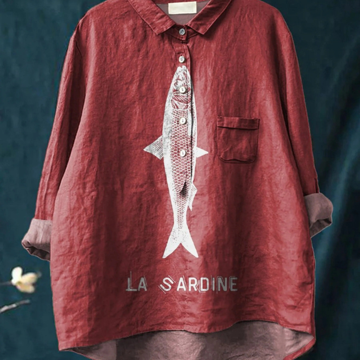 Rose | Casual Blouse Featuring Sardine Design