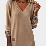 Claire — Soft V-Neck Midi Dress