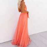 Layla — Coral Maxi Dress