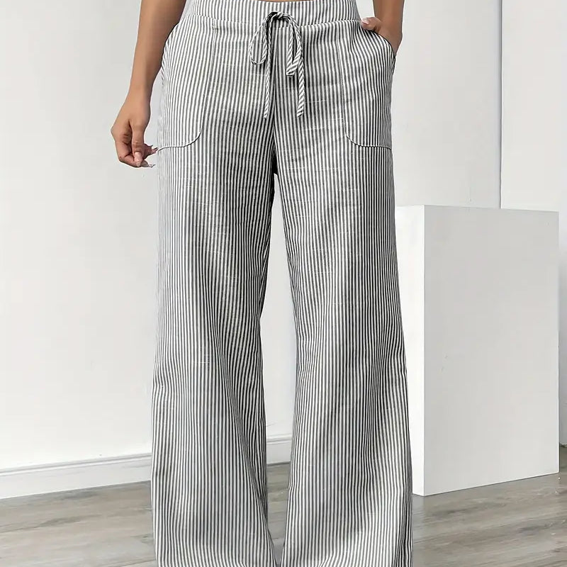 Alina | Elegant Striped Trousers with Pockets
