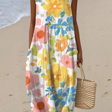 Cissy — Boho Midi Dress in Pastel Tones