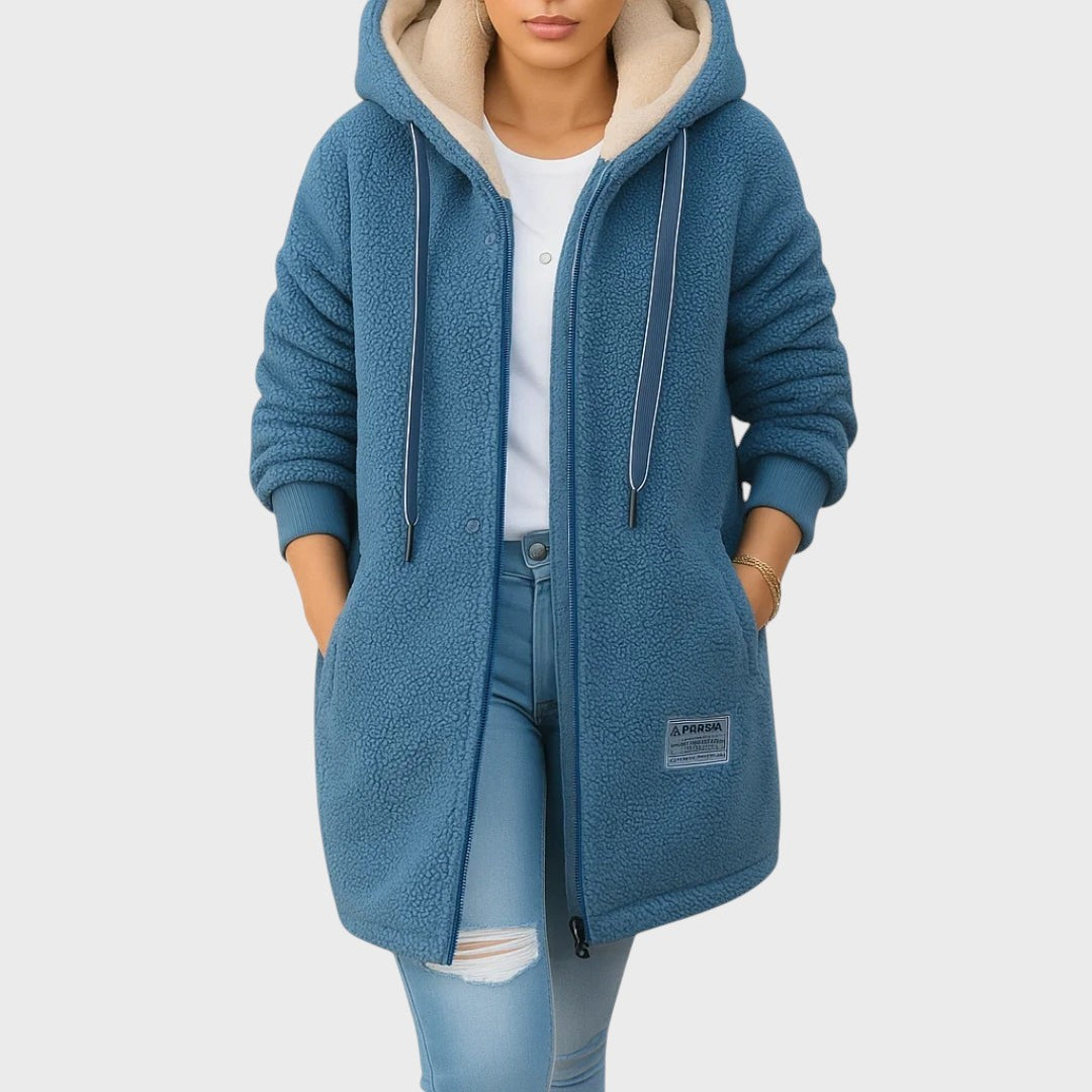 Lisa — Long Hooded Plush Jacket