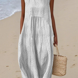 Cassandra — Boho Midi Dress with Embroidery