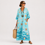 Lucía — Turquoise and Navy Kaftan