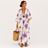 Inés — White Floral Kaftan