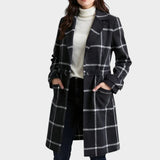 Adriana — Classic Winter Check Coat