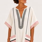 Adara — Cream Striped Kaftan