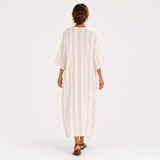 Aisha — White Striped Kaftan