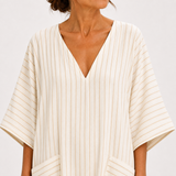 Farah — Beige Striped Kaftan