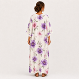 Inés — White Floral Kaftan