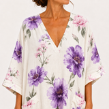 Inés — White Floral Kaftan