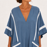 Leila — Blue Striped Kaftan