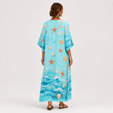 Lucía — Turquoise and Navy Kaftan