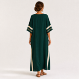 Noor — Green Ethnic-Print Kaftan