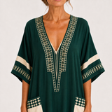Noor — Green Ethnic-Print Kaftan