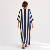 Yasmina — Navy Blue Plain Kaftan