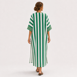 Zoé — Green Striped Kaftan