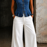 Isobel - V-Neck Denim Top