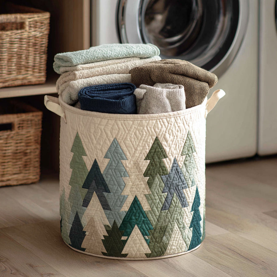 Christmas Green Trees - Laundry Basket