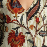 Aurelia — Floral Midi Dress with Long Sleeves and a V-Neckline