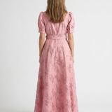 Ariana — Short-Sleeve Maxi Dress with a Floral-Print Belt