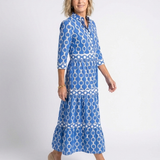 Arabella — Midi Dress with Three-Quarter Sleeves and a Chain Print