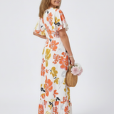 Isadora — Short-Sleeve Maxi Dress with a Round Neckline
