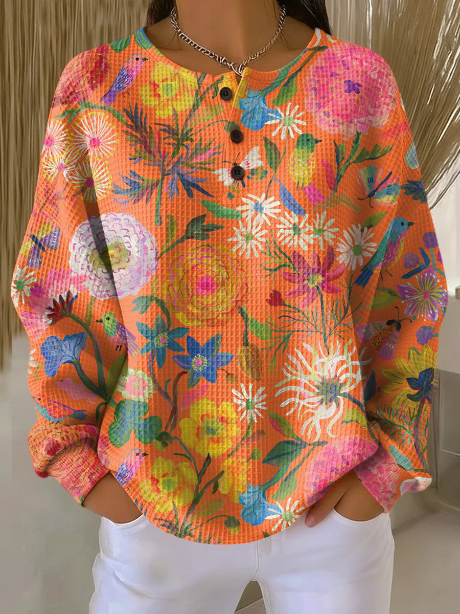 Freja | Pullover with Colourful Floral Pattern