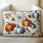 Golden Pumpkins quilted cushion cover
