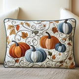 Golden Pumpkins quilted cushion cover