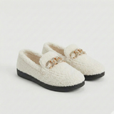 Odessa — Plush Chain-Detail Loafers