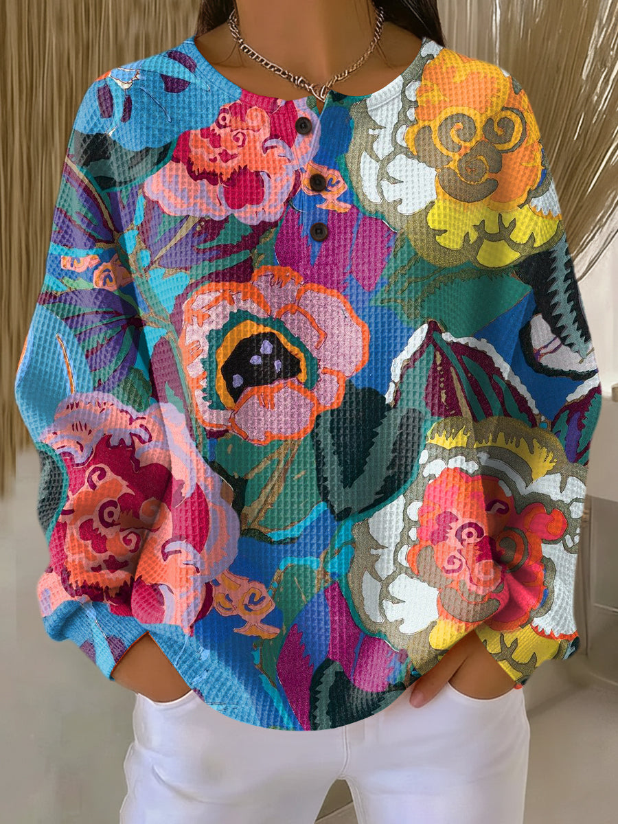 Ida | Pullover with Large Colourful Flowers