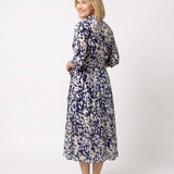 India — Long-Sleeve Midi Dress with a Belt