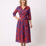 India — Long-Sleeve Midi Dress with a Belt