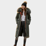 Maria — Faux Fur-Trim Hooded Coat
