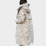 Maria — Faux Fur-Trim Hooded Coat